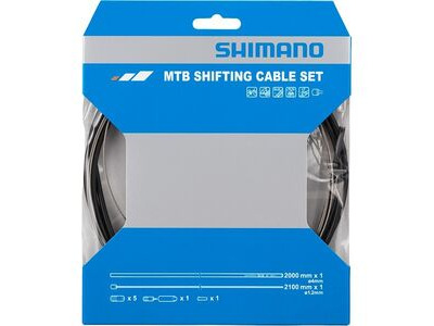 Shimano MTB gear cable set for rear only, stainless steel inner, black