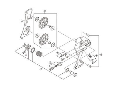 Shimano RD-M410 tension and guide pulley - set click to zoom image