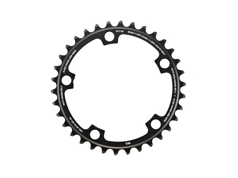 Sram Chain Ring Road Red22/Force22/Rival22 X-glide R 36t Yaw 11 Speed S1 110 Alum 3mm Blast Black (52-36 46-36) Black 11spd 36t click to zoom image