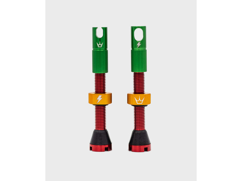 Peaty's x 50to01 Tubeless MK2 Rasta Valves 42mm click to zoom image