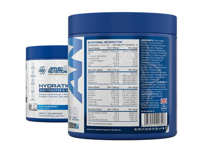 Applied Nutrition Hydration+ Complete Electrolyte & Vitamin Powder - Blue Raspberry - 240g click to zoom image