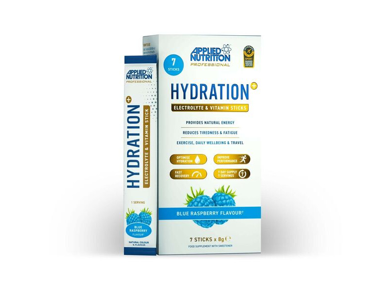 Applied Nutrition Hydration+ Electrolyte & Vitamin Powder Stick - Blue Raspberry - 8g x 7 packs click to zoom image