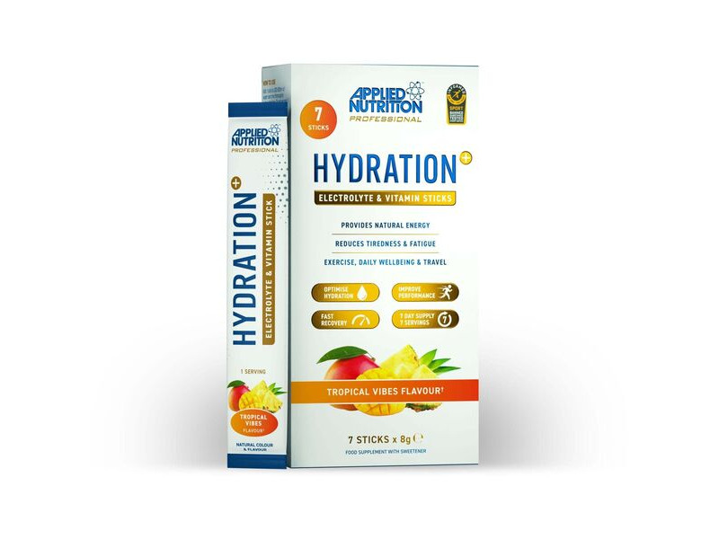 Applied Nutrition Hydration+ Electrolyte & Vitamin Powder Stick - Tropical Vibes - 8g x 7 packs click to zoom image