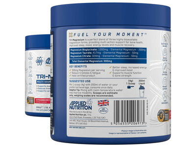 Applied Nutrition Tri-Magnesium Powder - Strawberry Raspberry - 200g click to zoom image